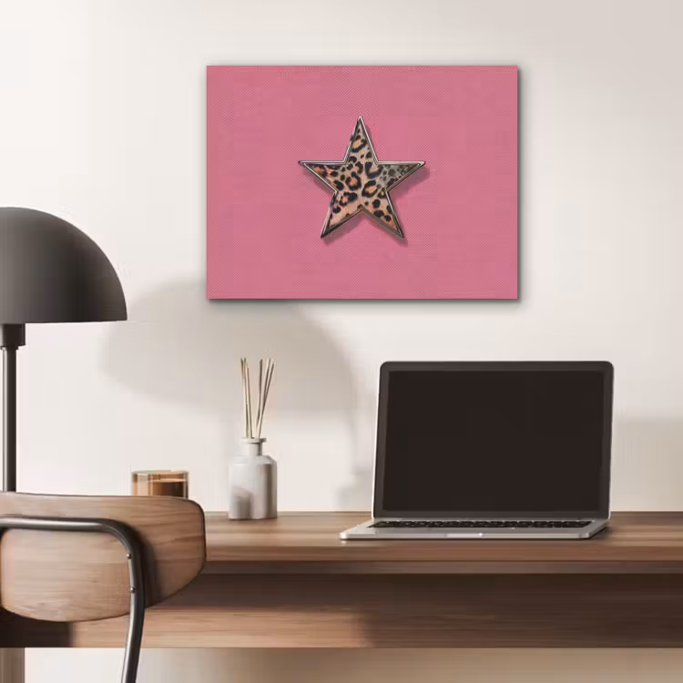 Ster - Luipaard - Print - Roze PET vilt klein -sfeer5