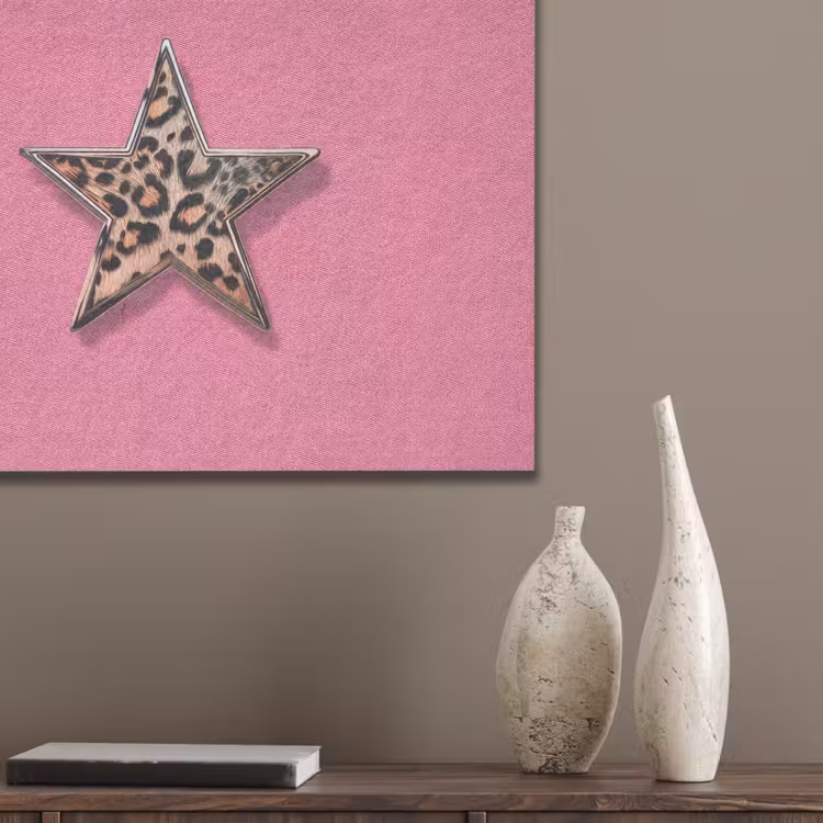Ster - Luipaard - Print - Roze PET vilt klein -sfeer6_closeup