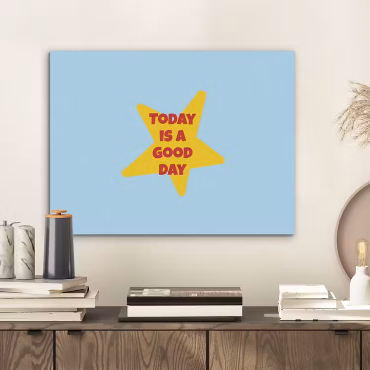 Ster - Today is a good day - Blauw PET vilt klein -sfeer1