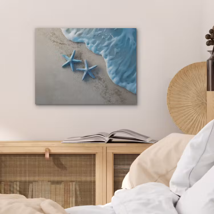 Zeesterren - Zand - Zee - Blauw PET vilt klein -sfeer3