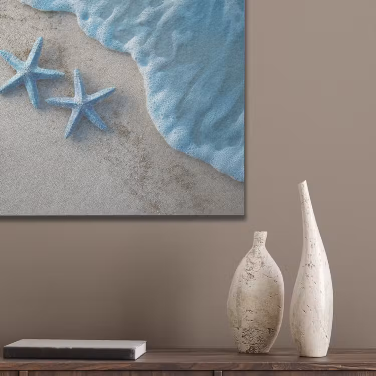 Zeesterren - Zand - Zee - Blauw PET vilt klein -sfeer6_closeup