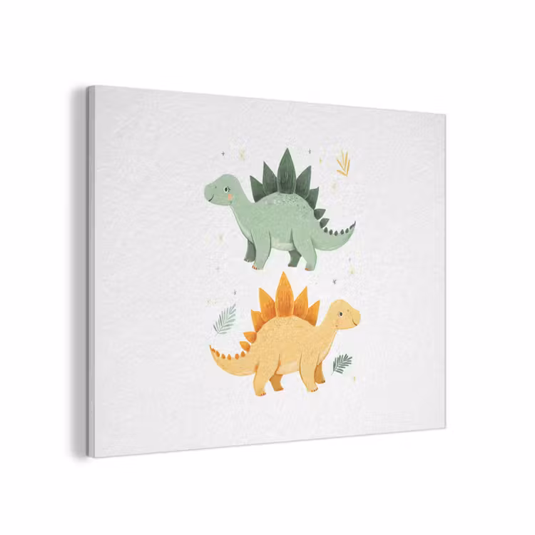 Sterren - Stegosaurussen - Blaadjes - Groen PET vilt klein -3d