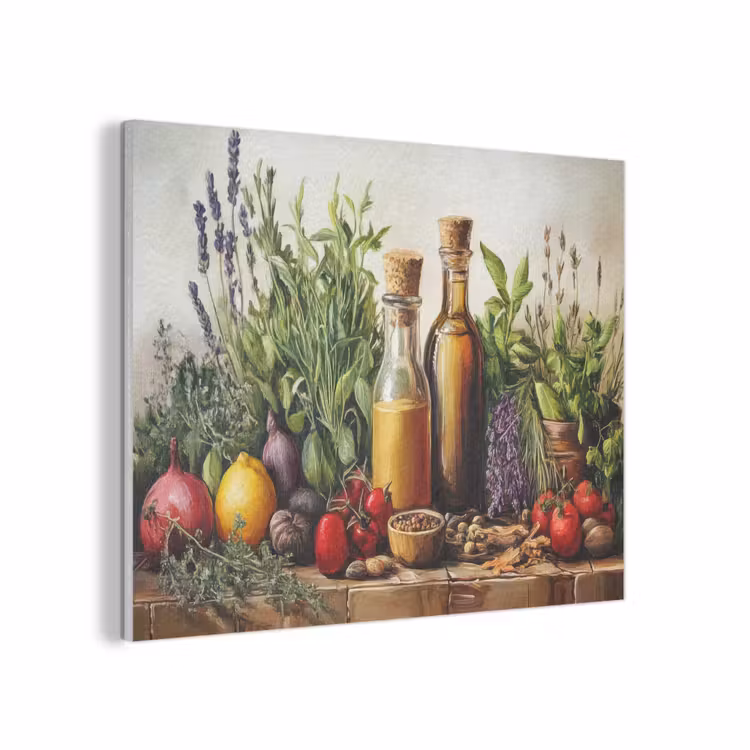 Stilleven - Kruiden - Specerijen - Fruit - Kleurrijk PET vilt klein -3d
