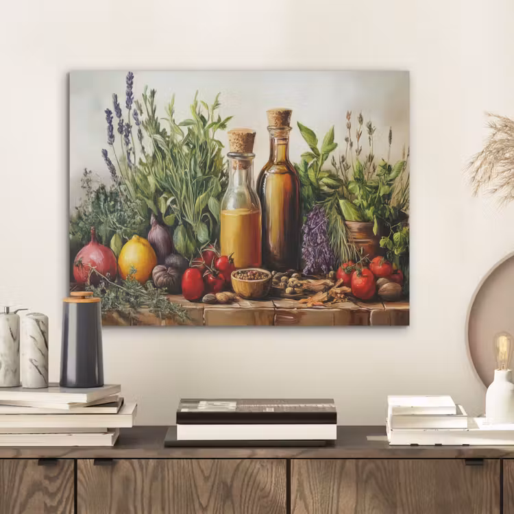 Stilleven - Kruiden - Specerijen - Fruit - Kleurrijk PET vilt klein -sfeer1