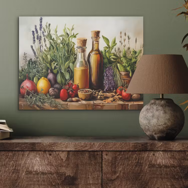 Stilleven - Kruiden - Specerijen - Fruit - Kleurrijk PET vilt klein -sfeer2