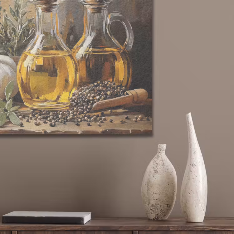 Stilleven - Olijfolie - Knoflook - Kruiden PET vilt klein -sfeer6_closeup