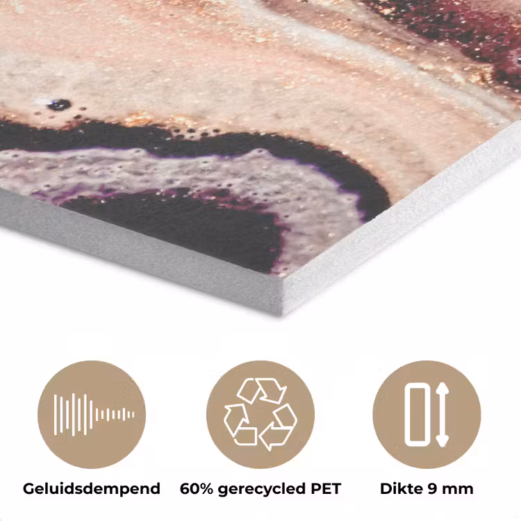Steen - Marmer - Edelsteen - Abstract - Natuur - Roze PET vilt klein -closeup_NL