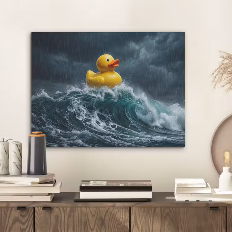 Storm - Badeend - Golven PET vilt klein -sfeer1