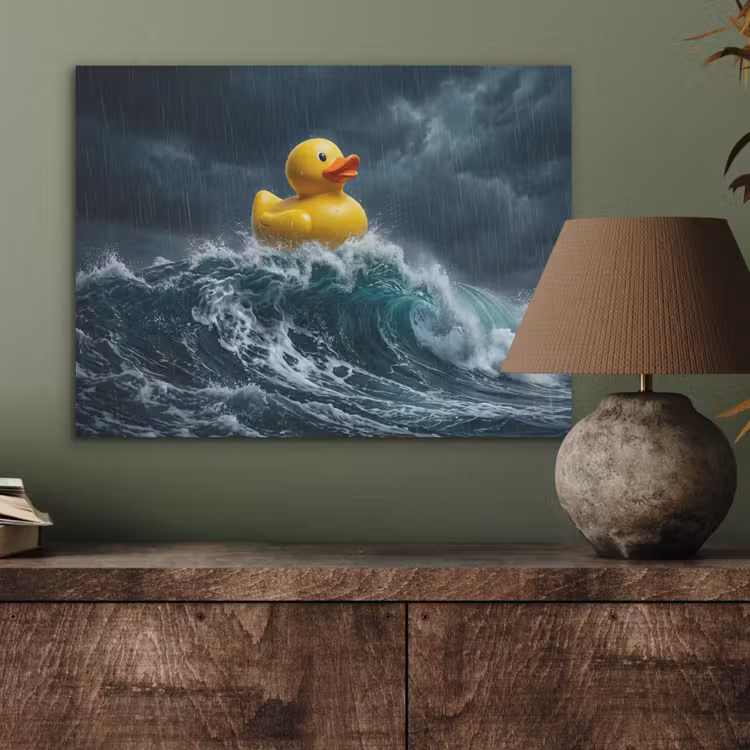 Storm - Badeend - Golven PET vilt klein -sfeer2