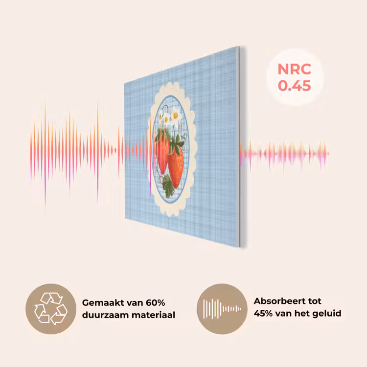 Aardbeien - Lijst - Rood - Geruit PET vilt klein -USP_NL