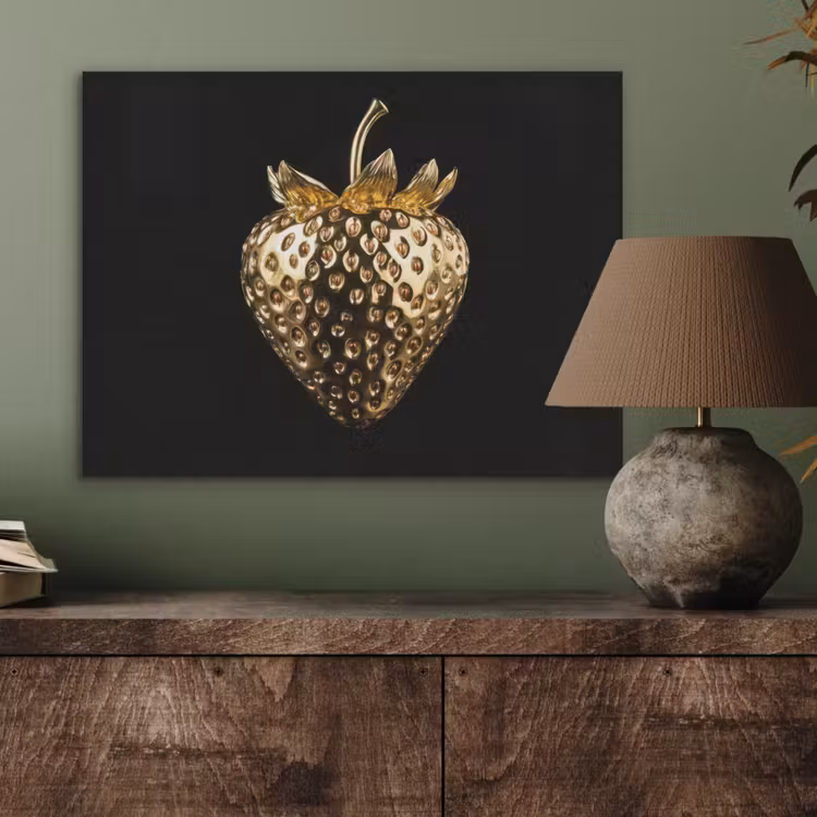 Aardbei - Goud - Zwart - Chrome PET vilt klein -sfeer2