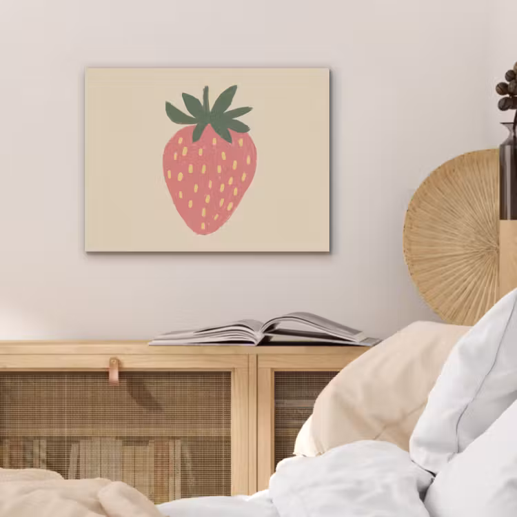 Aardbei - Minimalistisch - Rood - Fruit PET vilt klein -sfeer3