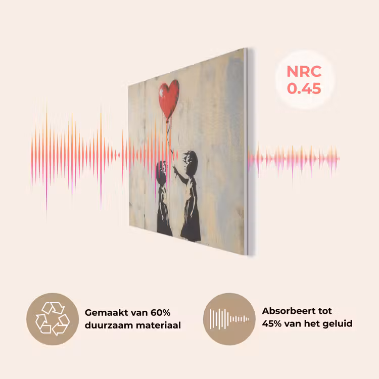 Street art - Banksy - Ballon - Graffiti - Retro PET vilt klein -USP_NL