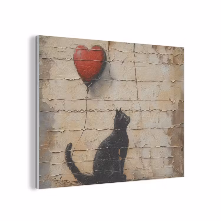 Street art - Kat - Ballon - Graffiti - Banksy PET vilt klein -3d
