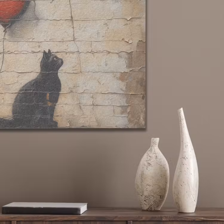 Street art - Kat - Ballon - Graffiti - Banksy PET vilt klein -sfeer6_closeup