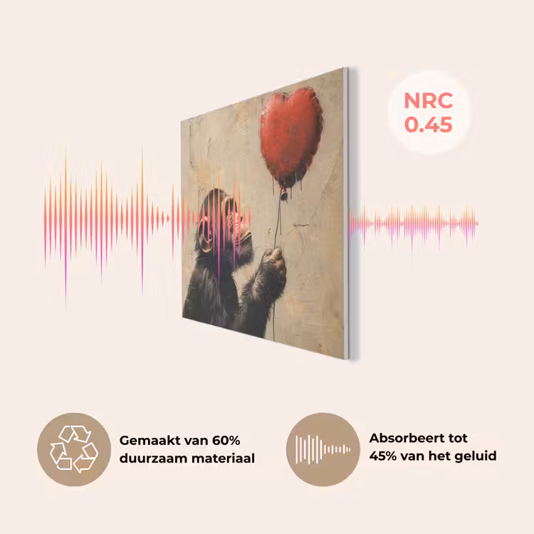 Street art - Chimpansee - Ballon - Graffiti - Banksy PET vilt klein -USP_NL