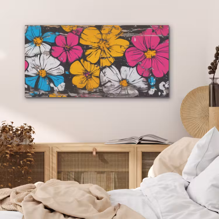 Street Art - Bloemen - Mix PET vilt middel -sfeer3