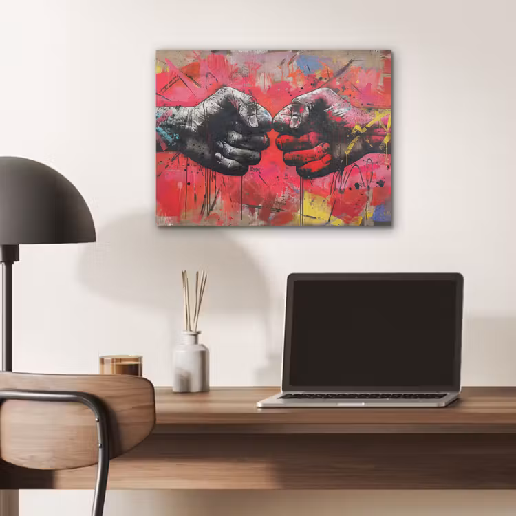 Street art - Handen - Graffiti - Kunst - Banksy PET vilt klein -sfeer5