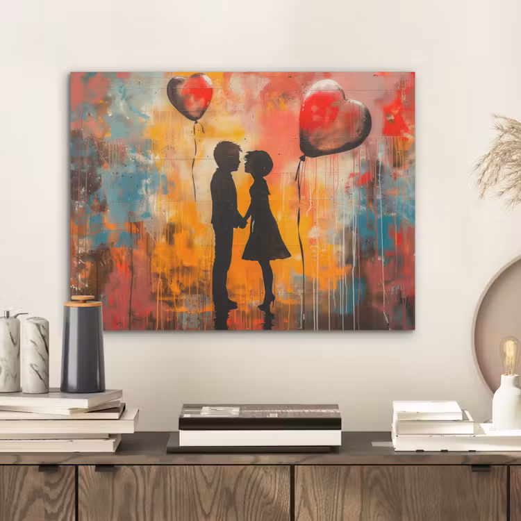 Street art - Liefde - Graffiti - Kunst - Banksy PET vilt klein -sfeer1