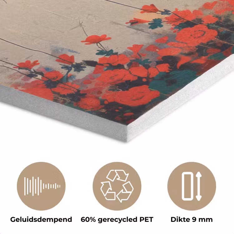 Street art - Man - Bloemen - Rood - Graffiti - Banksy PET vilt klein -closeup_NL