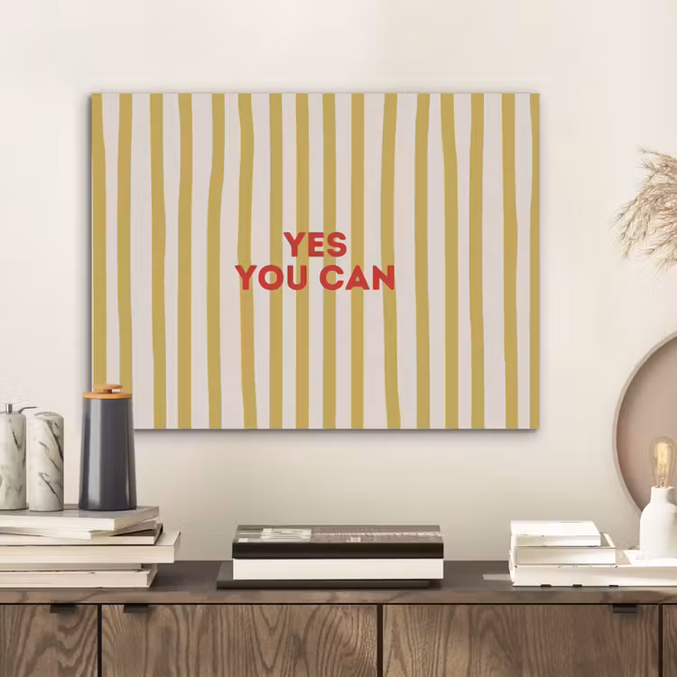Strepen - Abstract - Yes you can - Rood PET vilt klein -sfeer1