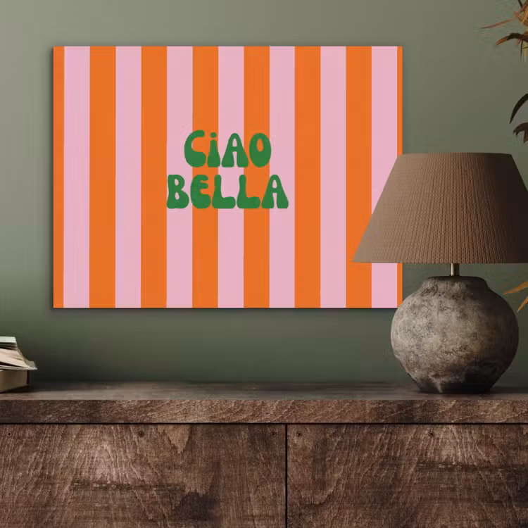 Strepen - Oranje - Verticaal - Ciao bella PET vilt klein -sfeer2