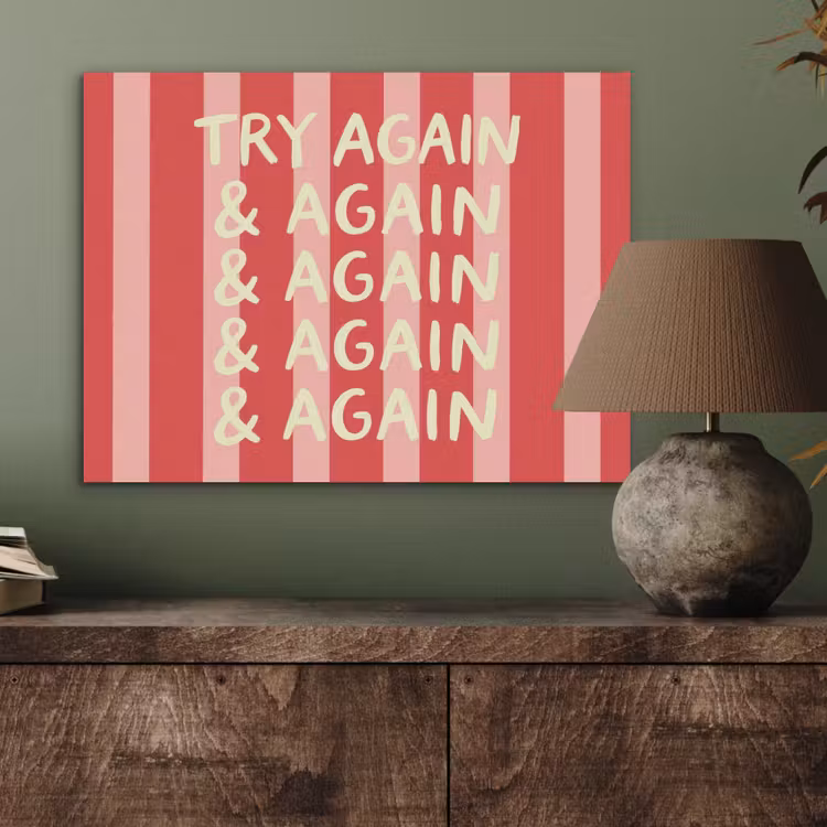 Strepen - Rood - Try again PET vilt klein -sfeer2