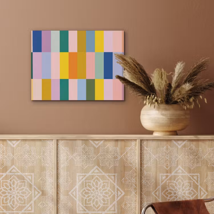 Stroken - Blauw - Patroon - Abstract PET vilt klein -sfeer4