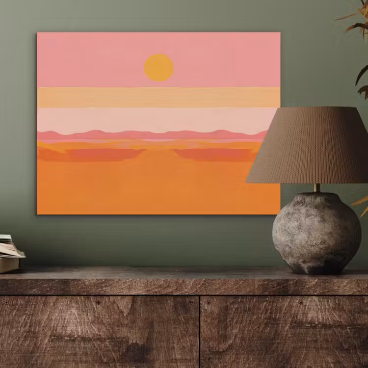 Zon - Abstract - Landschap - Oranje PET vilt klein -sfeer2