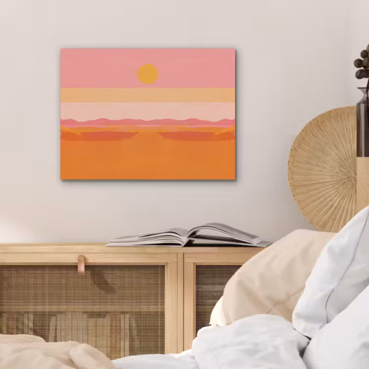 Zon - Abstract - Landschap - Oranje PET vilt klein -sfeer3