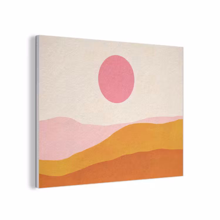 Zon - Heuvels - Abstract - Roze PET vilt klein -3d