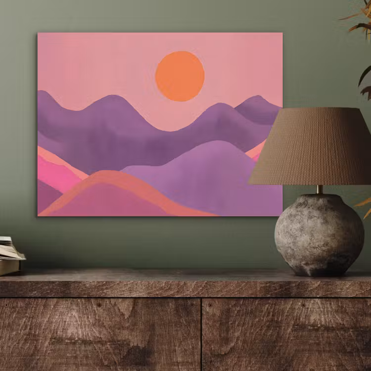 Zon - Heuvels - Paars - Abstract PET vilt klein -sfeer2