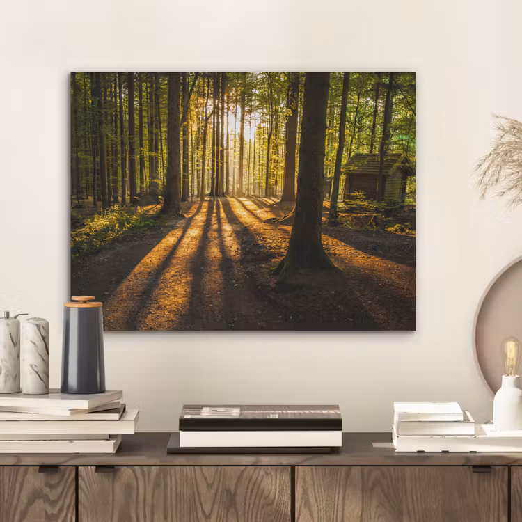 Zon - Bomen - Bos - Landschap - Natuur PET vilt klein -sfeer1