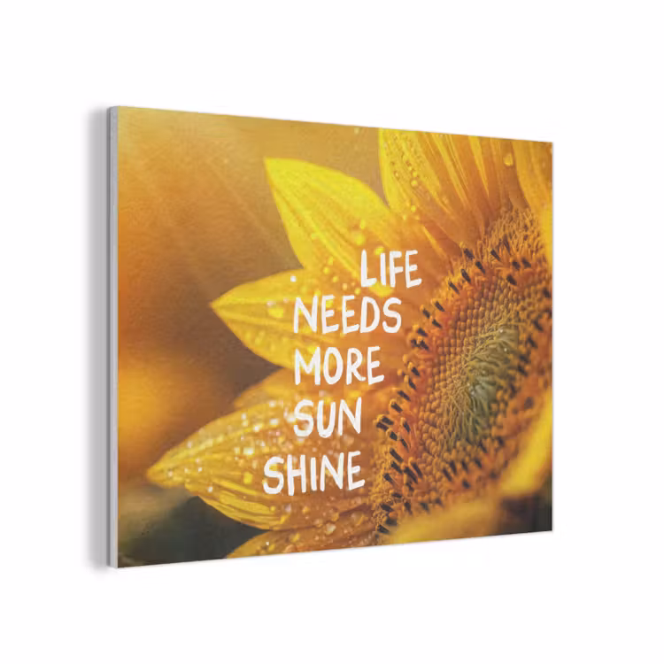 Zonnebloem - Close up - Geel - Quote PET vilt klein -3d
