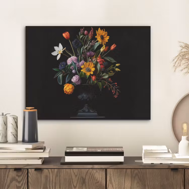 Zonnebloemen - Boeket - Kleurrijk PET vilt klein -sfeer1