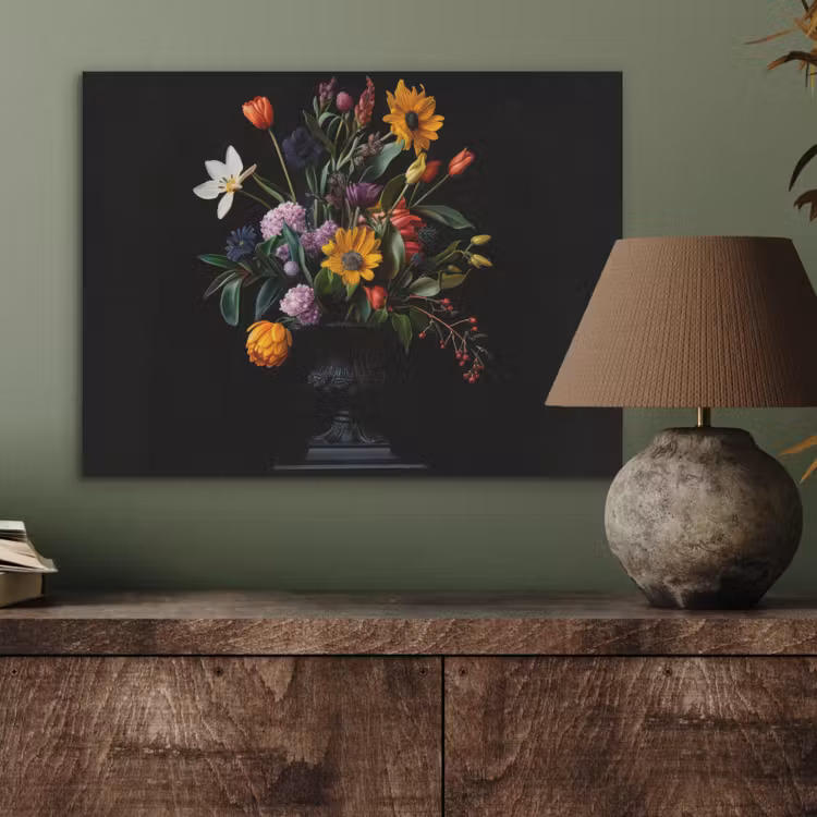 Zonnebloemen - Boeket - Kleurrijk PET vilt klein -sfeer2