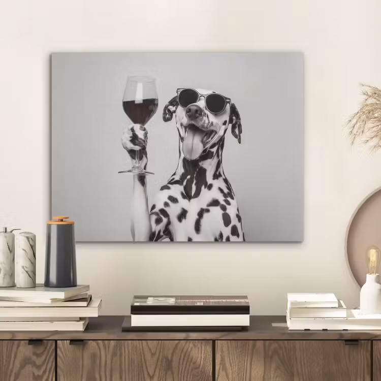 Zonnebril - Dalmatiër - Wijnglas - Tong PET vilt klein -sfeer1
