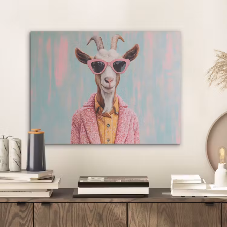 Zonnebril - Roze - Geit - Horen PET vilt klein -sfeer1