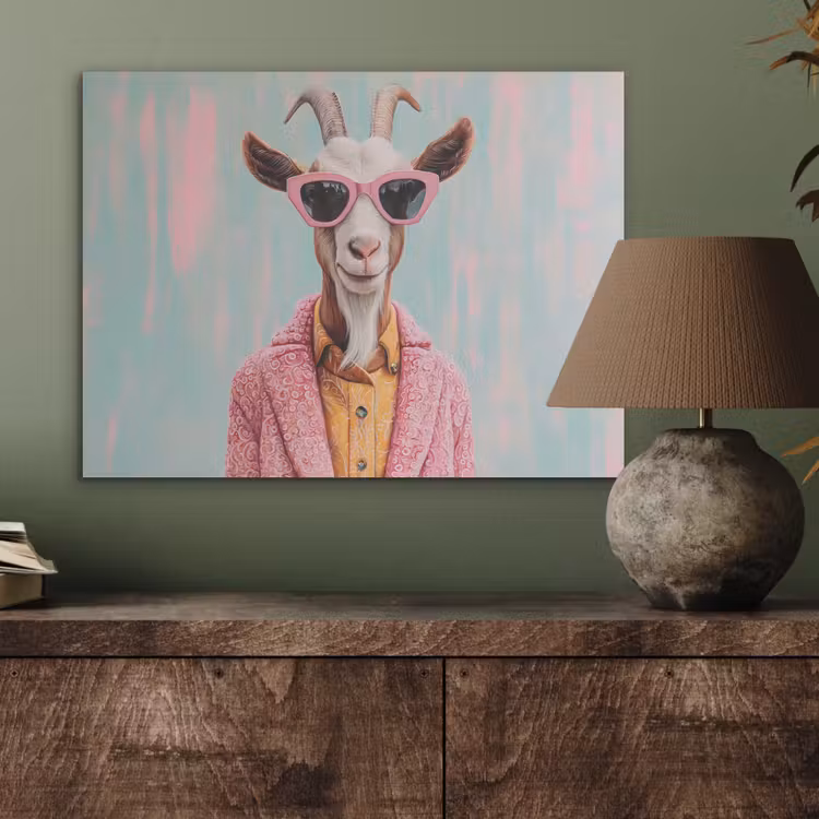 Zonnebril - Roze - Geit - Horen PET vilt klein -sfeer2