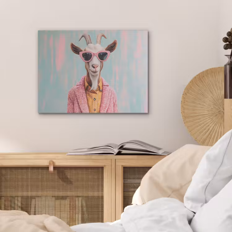 Zonnebril - Roze - Geit - Horen PET vilt klein -sfeer3