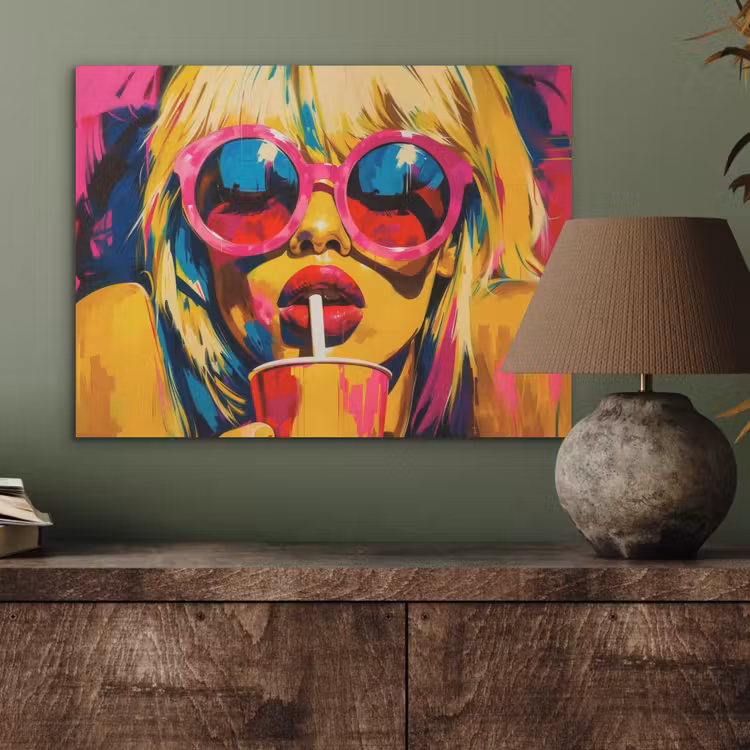 Zonnebril - Roze - Vrouw - Rietje PET vilt klein -sfeer2
