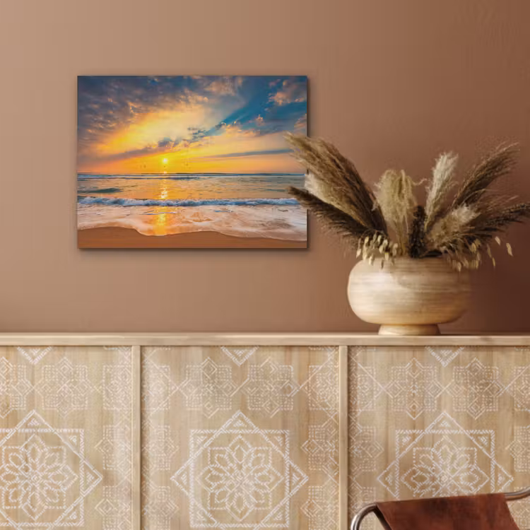 Zonsondergang - Strand - Zee - Wolken - Oranje PET vilt klein -sfeer4