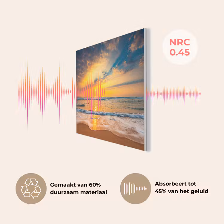 Zonsondergang - Strand - Zee - Wolken - Oranje PET vilt klein -USP_NL