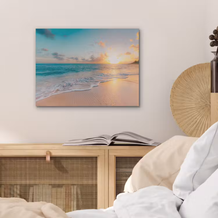 Zonsondergang - Strand - Zee - Zomer - Blauw PET vilt klein -sfeer3