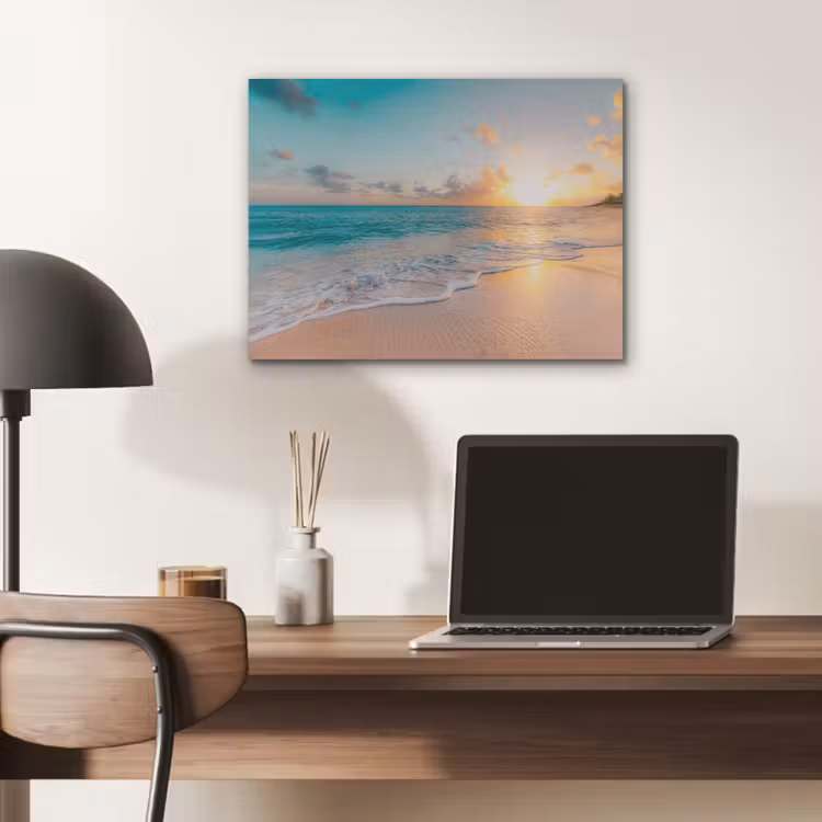 Zonsondergang - Strand - Zee - Zomer - Blauw PET vilt klein -sfeer5