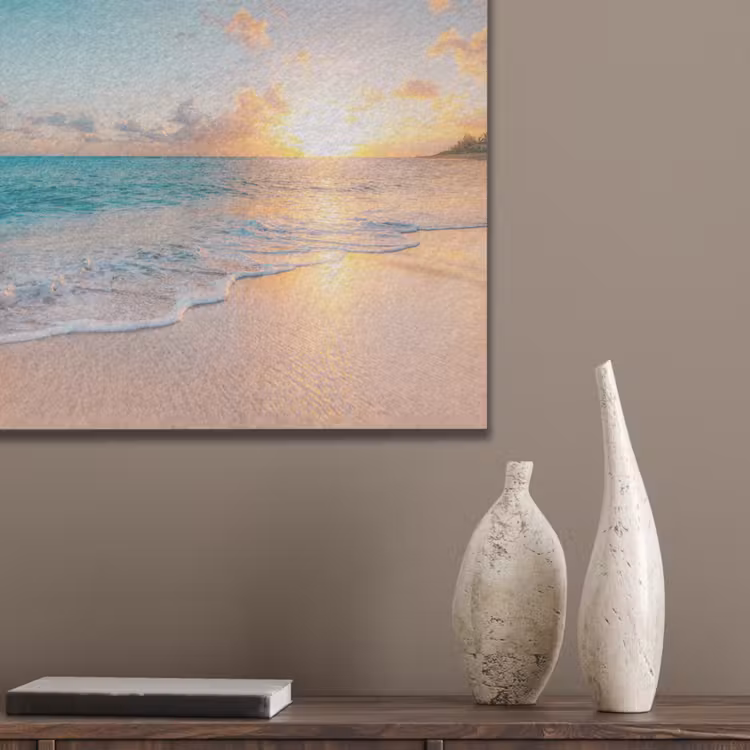 Zonsondergang - Strand - Zee - Zomer - Blauw PET vilt klein -sfeer6_closeup