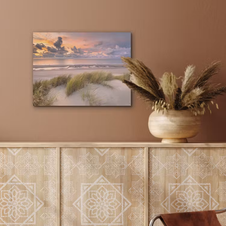 Zonsondergang - Duin - Strand - Planten - Zee PET vilt klein -sfeer4