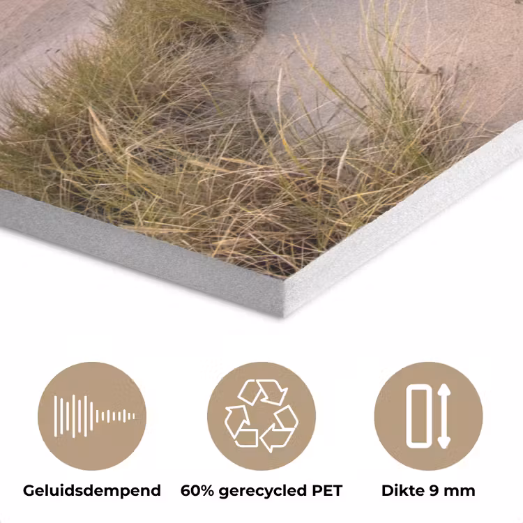Zonsondergang - Duin - Strand - Planten - Zee PET vilt klein -closeup_NL
