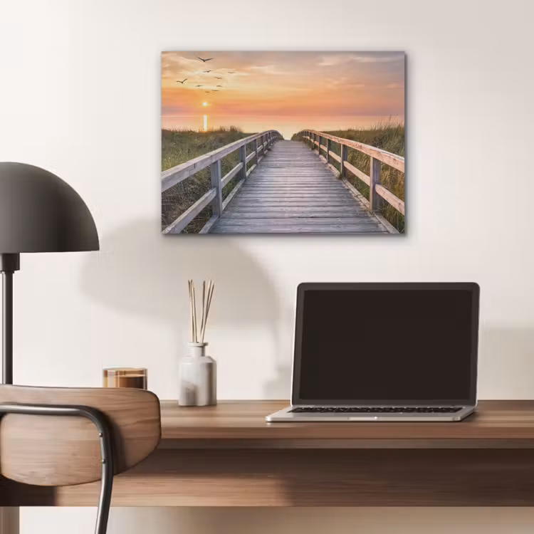 Zonsonderang - Zee - Pad - Gras - Duin - Vogels PET vilt klein -sfeer5