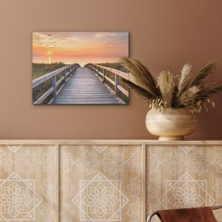 Zonsonderang - Zee - Pad - Gras - Duin - Vogels PET vilt klein -sfeer4